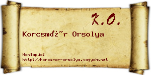 Korcsmár Orsolya névjegykártya